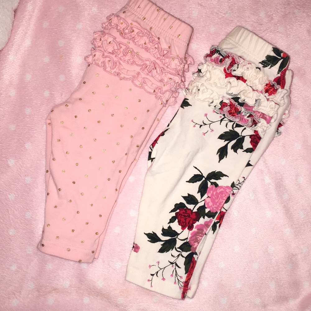 Oldnavy baby ruffle bottom leggings sz/0-3m set